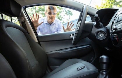 man locked out of car